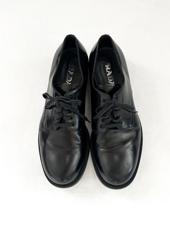 Prada mens black leather derby oxfords brogues laceup shoes 2EE212 42.5 US 9 9.5 main image 6